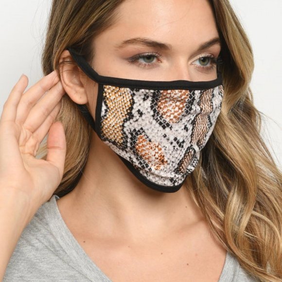 Restocked! 2 for 30! Snake skin print mask - Picture 2 of 9